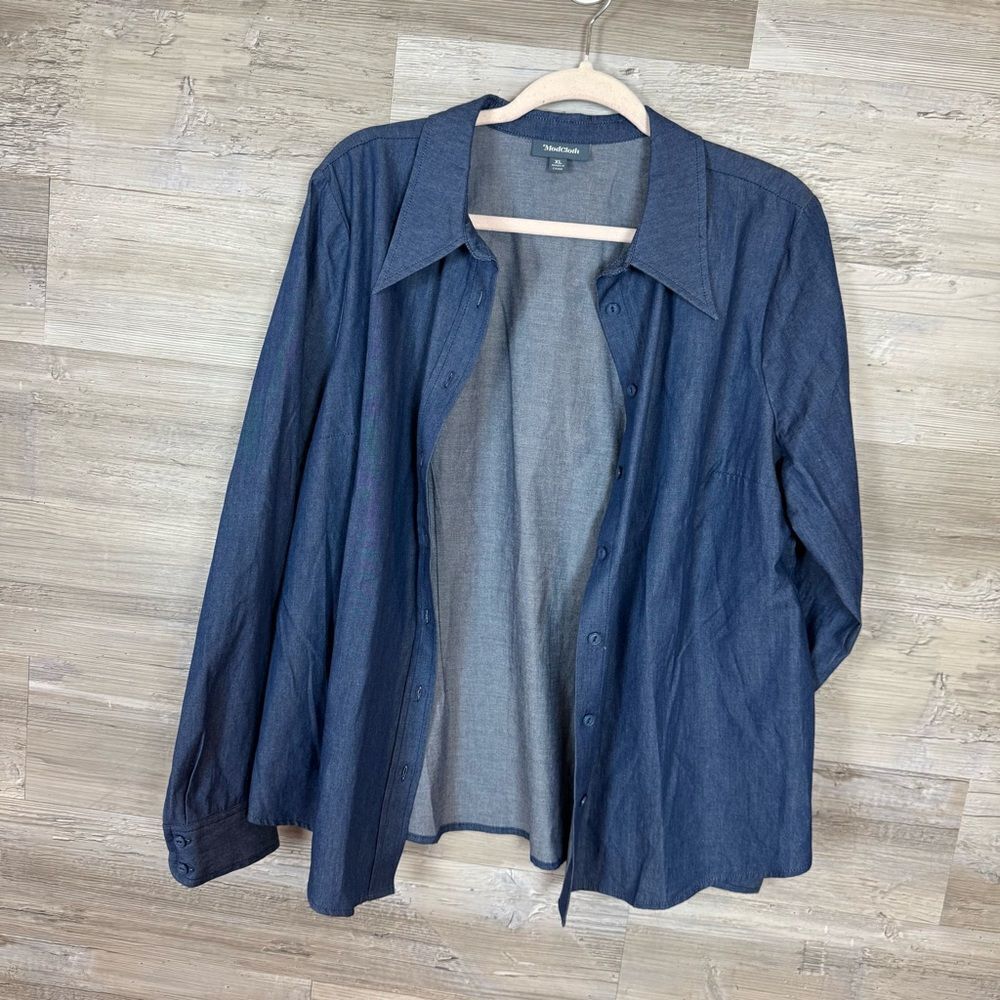 Modcloth Chambray Button Down Top - Picture 5 of 6